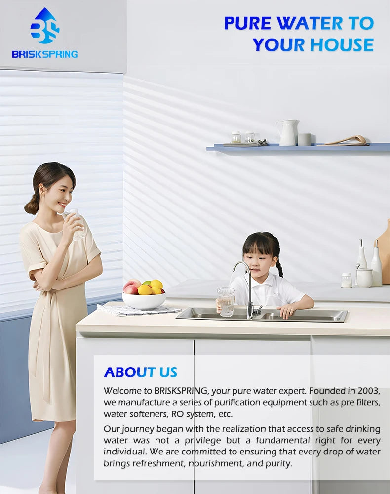 Briskspring Shower Water Filter Purifier To Remove Chlorine Heavy Metals With Time Reminder Shower Head  filter for hard water.