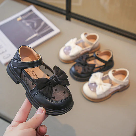 2024 Summer Fashionable Cute Round Toe Breathable Bow Sandals Comfortable Solid Color Casual Girls Lightweight Walking Shoes.