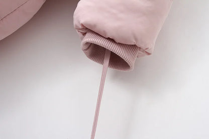 AYNIGIELL 2024 Winter Neugeborenen Verdickung Overall Integrierte Wolle Mit Kapuze Unten Strampler Baby Jungen und Mädchen Warme Schneefeste Overalls