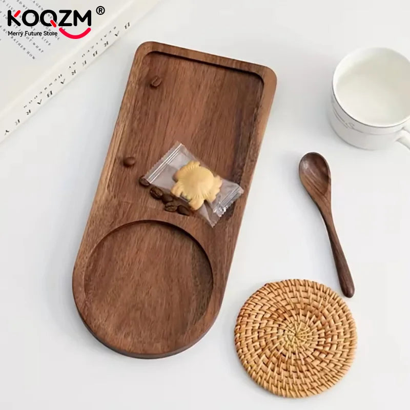 Wooden Tea Coffee Tray Fruit Dessert Candy Plate Table Decoration Bread Snack Food Dish Tray Decorative Tableware Home Kitchen.