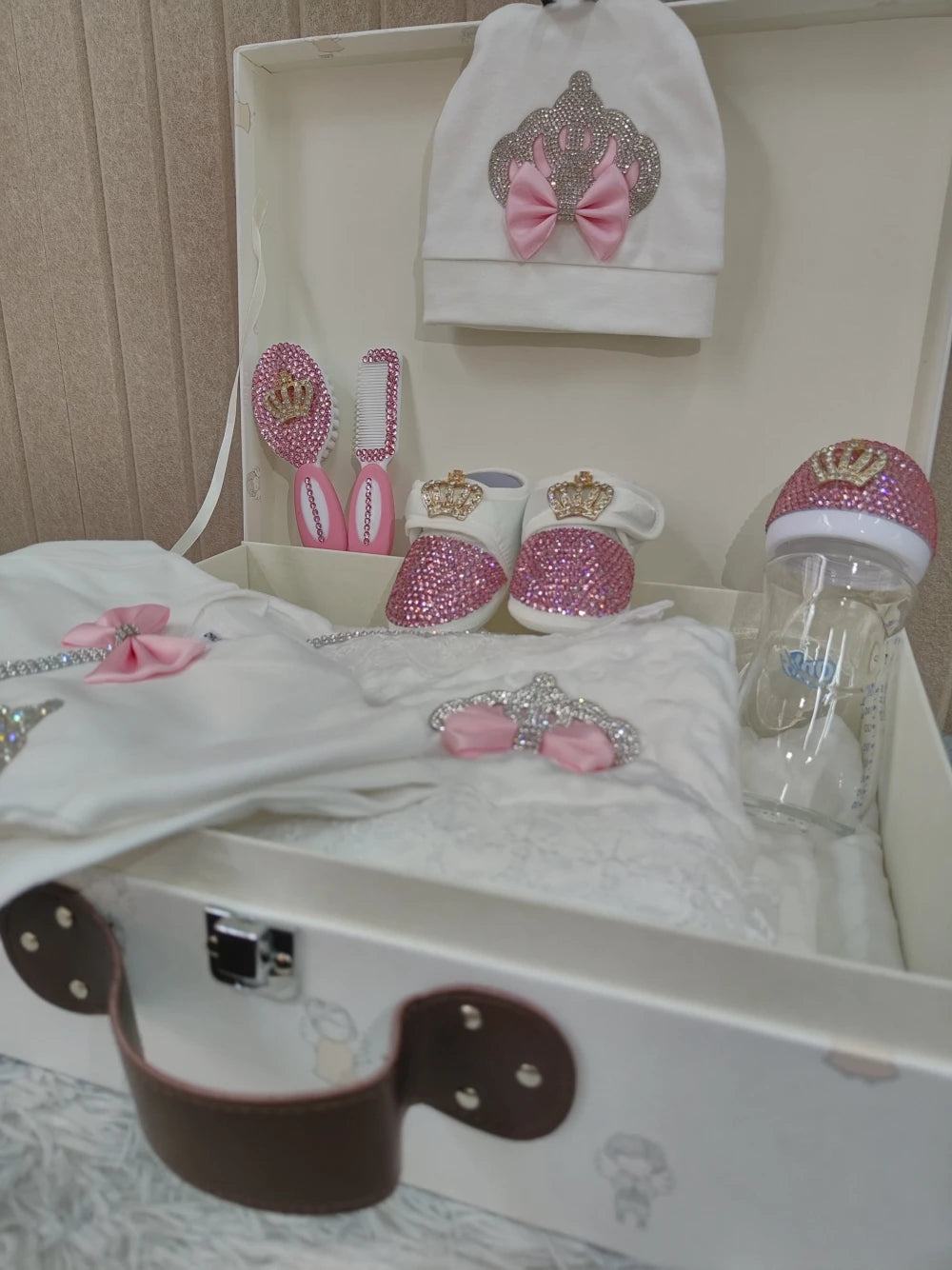 Dollbling 10pcs Welcome Home Precious Baby Boy Gift Set Gender Reveal Baby Essentials Bottles Receiving Blanket Swaddle Set.