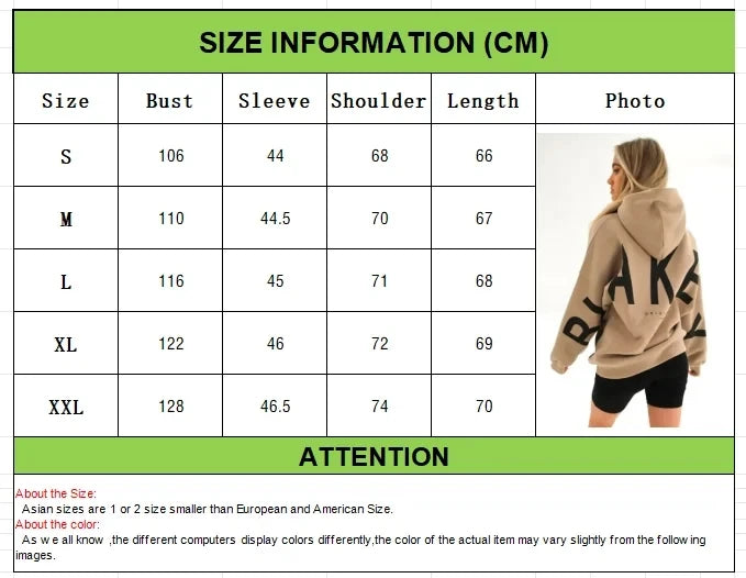 2025 New Women's Hoodie Autumn Winter Fashion Printed Thickened Versatile Long Sleeve Loose Women's Top.