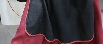 Damen-Bluse im Vintage-Stil aus Baumwolle und Leinen, mittellang, siebte Ärmel, Stickerei, ethnischer Rock mit lockerer Passform, chinesischer Stil