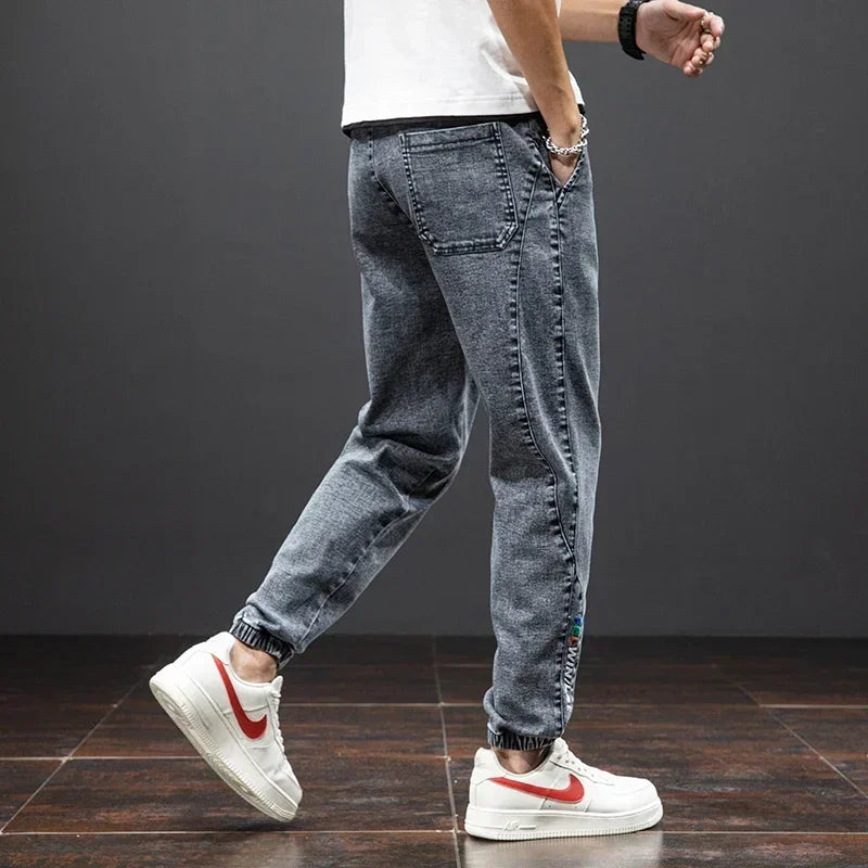 Spring Summer Jeans Men Fashion Tapered Harem Denim Pants Casual Jogger Baggy Jean Trousers Male Plus Size 5XL Streetwear.