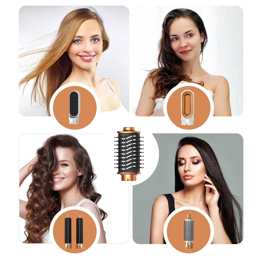 6 in 1 Hair Dryer Brush Hot Comb Set Professional Curling Iron Hair Straightener Styling Tool For Dyson Airwrap Hair Dryer.