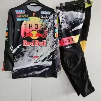 Red Bull collaboration Thor motorcycle racing bike riding suit F1 set men's and women's cycling competition suit.