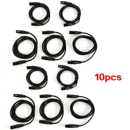10pcs 2m DMX Cable 3-Pin XLR Wire For Various Stage Light Moving Head Light Preventt Transmission Interferences Of Digital Audio.