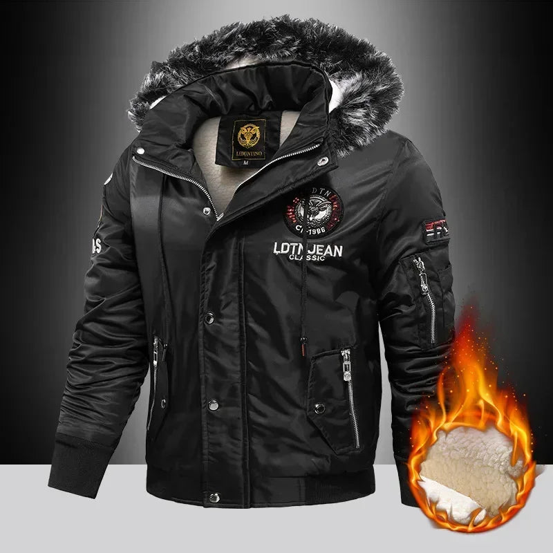 Thick Down & Parka Coat Oversize Plus Velvet Thick 2025 Brand Keep Warm Winter Men's Black Blue Red  Padded Jacket Coat Men.