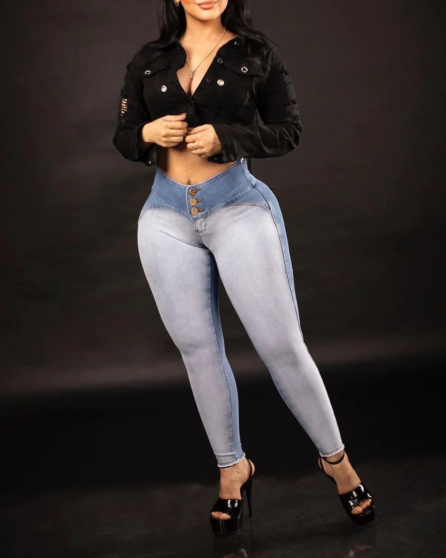 Stretch Skinny Denim Women's Jeans Mid Waist Pants Blue Elastic Slim Pencil Trousers Female Fashion Office Trendy Pants Y2K.