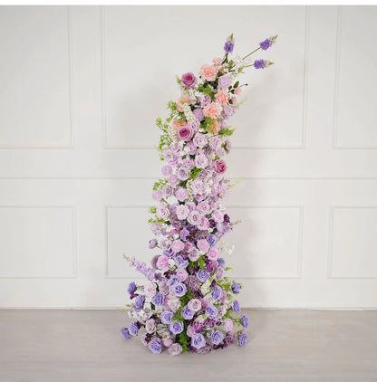 Uflower Gradient Lila Rose Blumenbogen Künstliche Dekorationen für Hochzeit Hintergrund Event Party Blumenarrangement Horn.