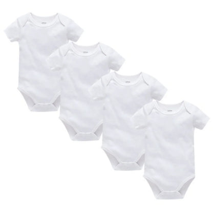 Kavkas 4 Teile/los Baby Mädchen Jungen Body 0-24 Monate Kurzarm 100 % Baumwolle Solide Weiß Neugeborene Kleidung.