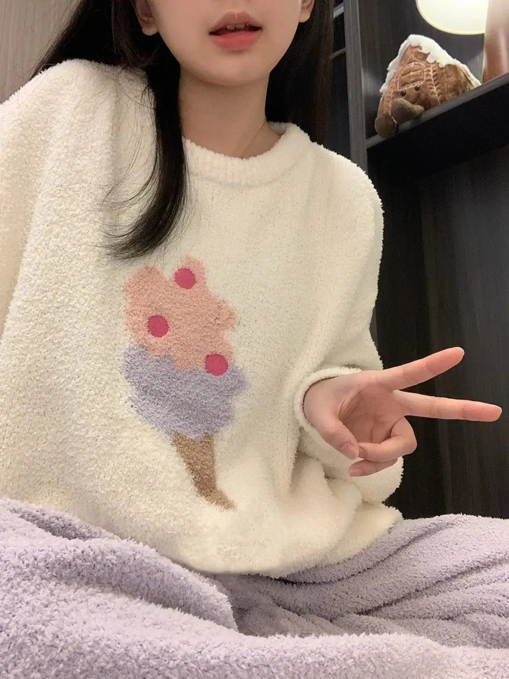 Kawaii Hello Kitty Pajamas Girl Sanrio Long-Sleeved Loungewear Sweet Young Student Girl  Warm Home Clothes Sleepwear Set