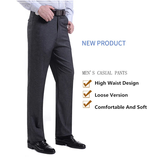 MRMT 2025 Brand Men's Trousers Middle-aged Men Trousers Casual Loose Thin Pants for Male Straight High Waist Man Trouser Pant.