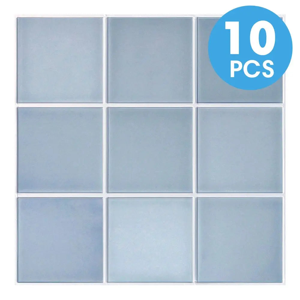 10Pcs PVC Square Peel and Stick Wall Panels, Living Room Decorative Wall Panels, Waterproof and Easy to Install, Bathroom