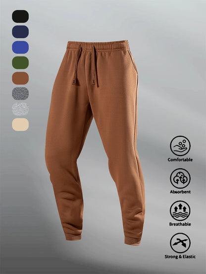 Men's Casual Sweatpants Autumn Winter Fleece Sports Pants Daily Unisex Fashion Trousers Solid Color Gym Workout Long Pants.