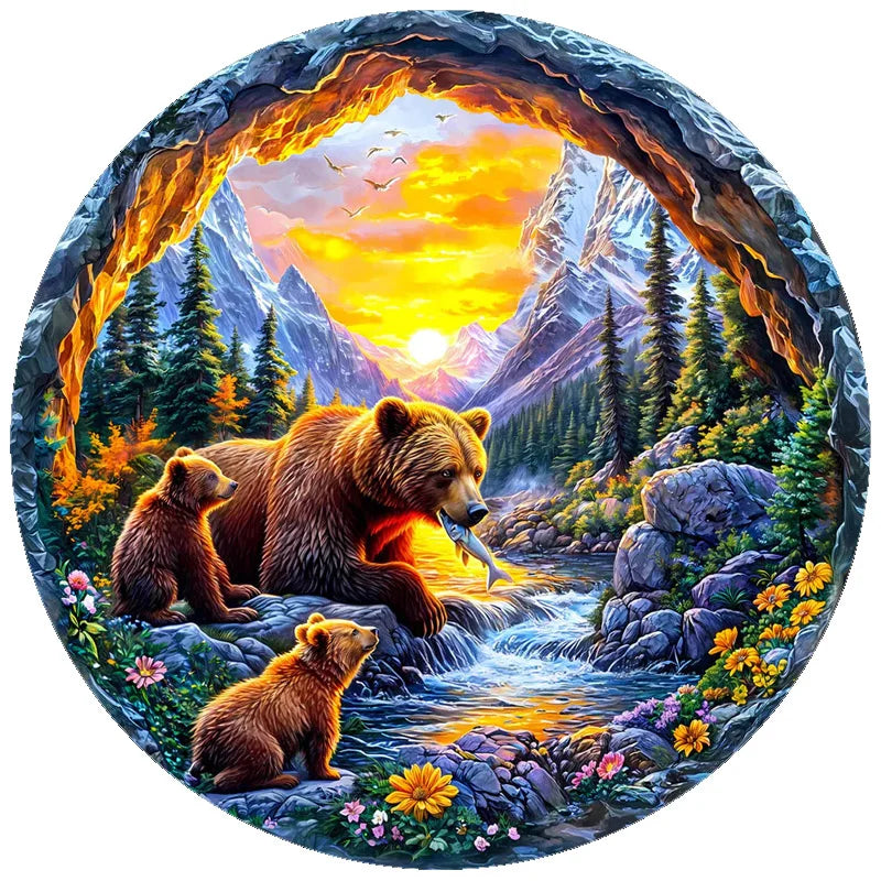 Cat Exclusive Design Intelligent Jigsaws Animal Puzzle Wood Irregular Elephant  Animal Wooden Puzzle for Adult Kids