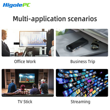 Higole PC Stick Fanless Mini PC Intel J4105 Windows 11 WiFi5 4/8GB 64/128/256GB Laptop Desktop PC 4K TV Stick PC Mini Computers.