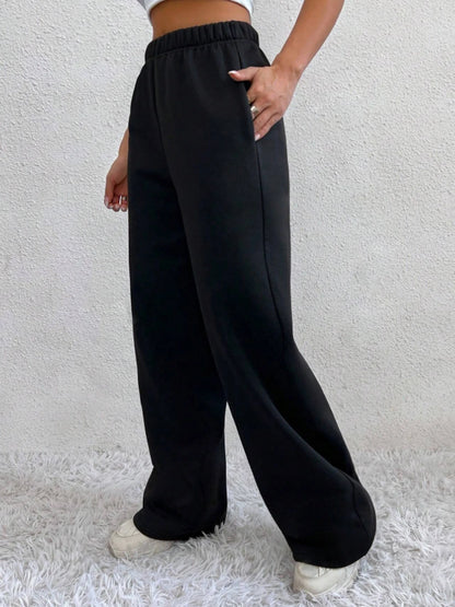 Herbst und Winter Damen warme Hosen Fleece gefüttert hohe Taille lässigen Stil tägliche Kleidung mit Taschen Jogging Jogging hose