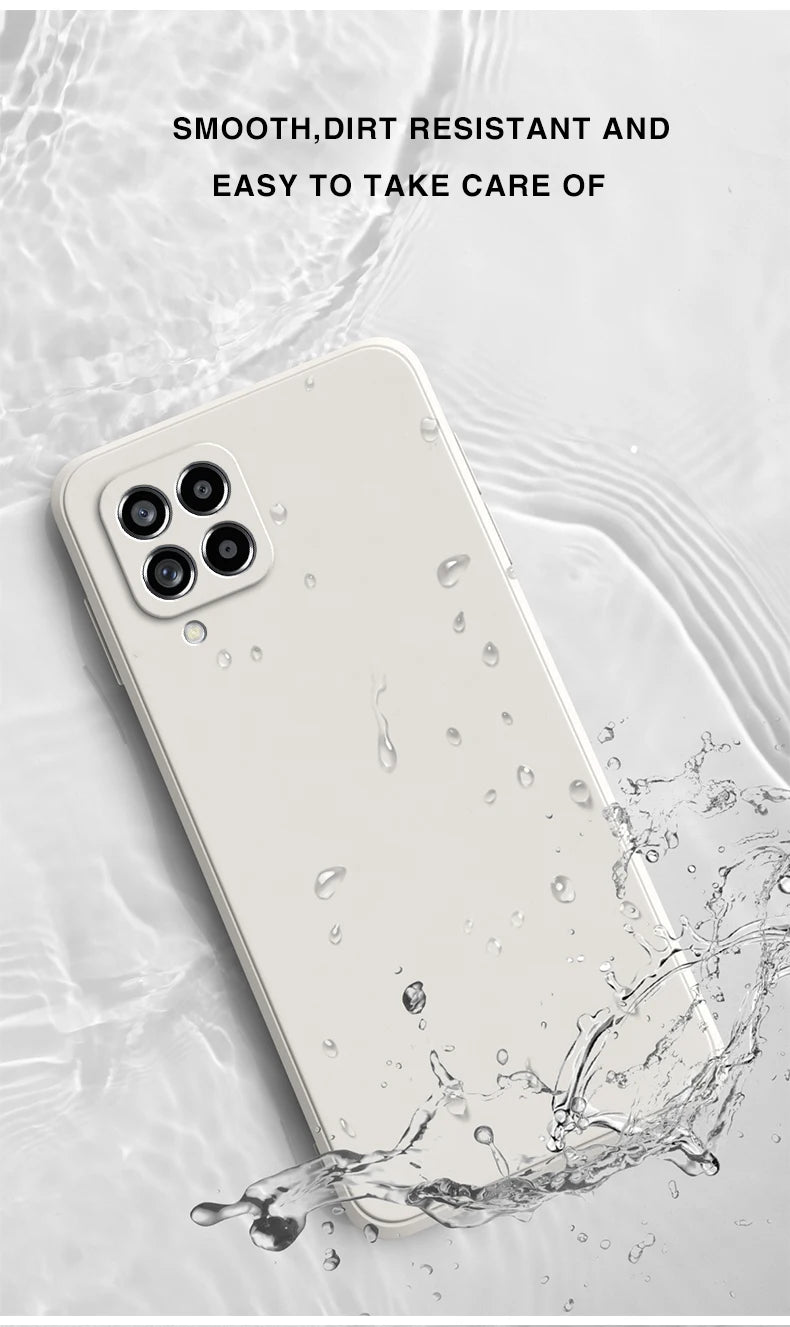 Funda Original Phone Case for Samsung A12 M12 A22 M22 A32 A42 A52 A72 5G Matte Silicone Camera Protective Cover Cases.