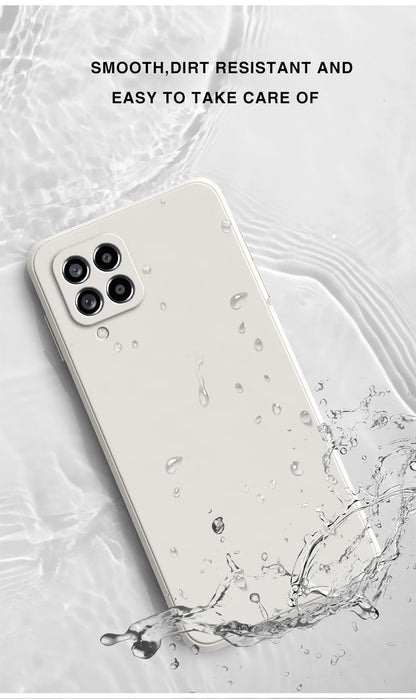 Funda Original Phone Case for Samsung A12 M12 A22 M22 A32 A42 A52 A72 5G Matte Silicone Camera Protective Cover Cases.