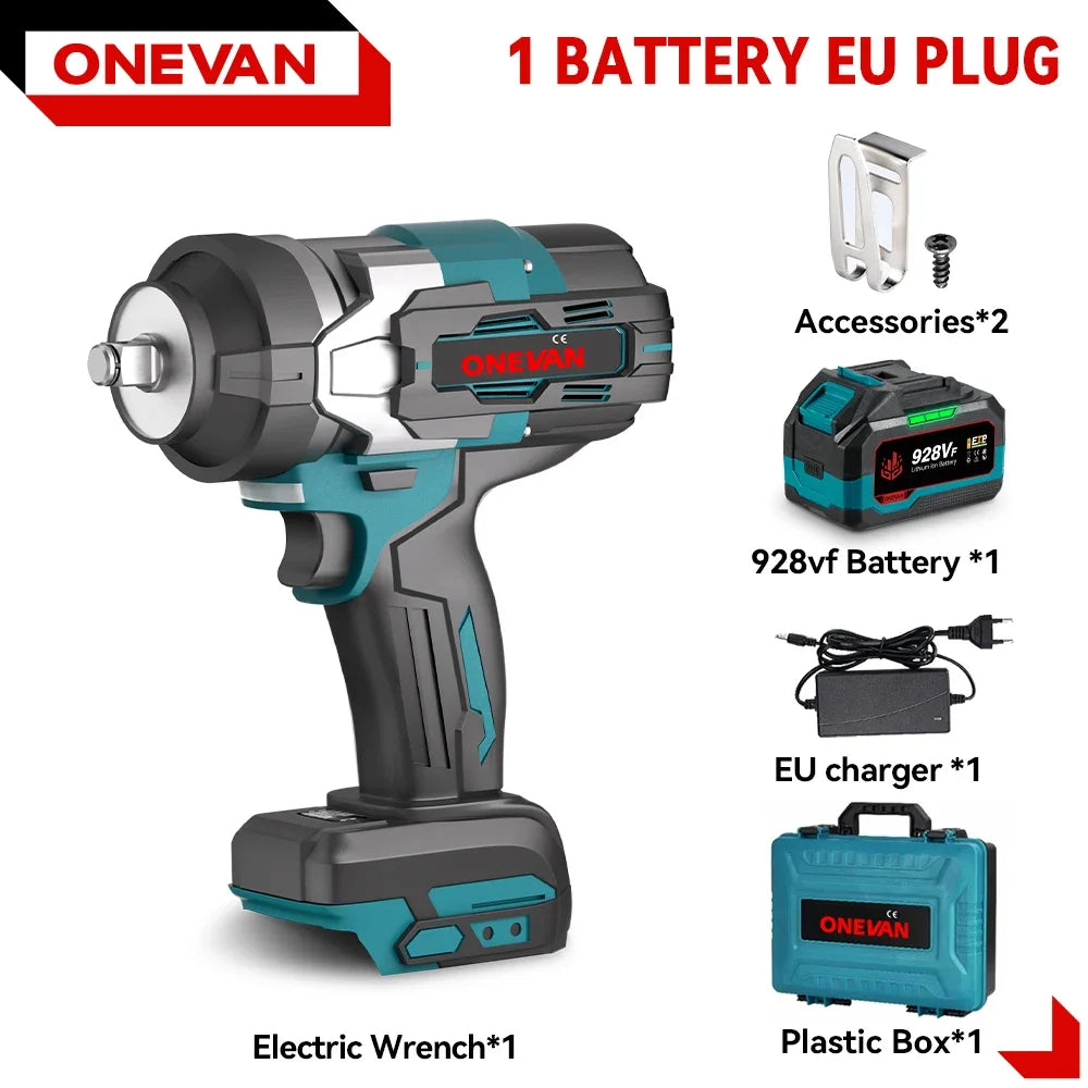 ONEVAN 2800N.M Bürstenloser elektrischer Schlagschrauber 1/2 Zoll Akku-Drehmomentschlüssel Schraubendreher Elektrowerkzeug für Makita 18V Batterie Pin