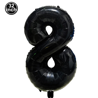 Blauer Ballon mit großen Zahlen, 32 Zoll, 0, 1, 2, 3, 4, 5, 6, 7, 8, 9, Geburtstag, Bachelorette-Luftballons, Figur, Golob-Party-Ballon-Dekoration