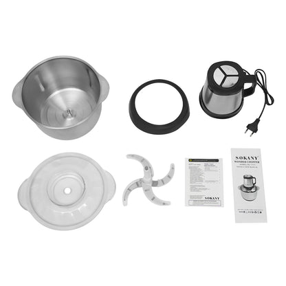 800W Electric Meat Grinder Machine, Stainless Steel Meat Grinding 4 Blades 5L/1.1Gal for Kitchens, Restaurants.