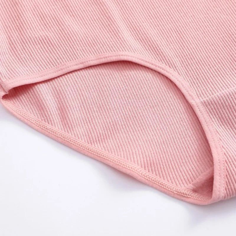 7Pcs Women's Cotton Panties Solid Color Plus Size Briefs Female Mid Waist High Elastic Underwear Cozy Breathable Lingerie S-2XL.