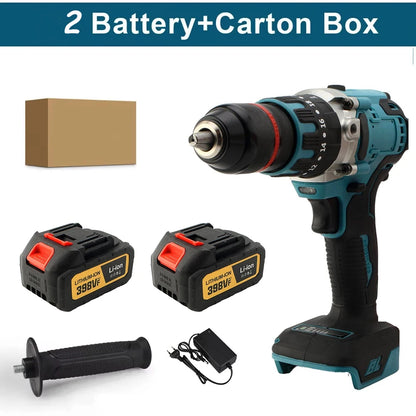 480 N.M Bürstenloser elektrischer Schlagbohrschrauber, 13 mm Akku-Bohrschrauber, Elektroschrauber, DIY-Treiber, Elektrowerkzeug für Makita 18 V Akku-Stift