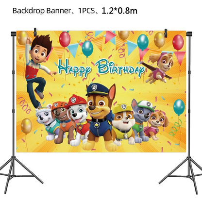 PAW Patrol Geburtstag Party Dekoration Neue Version Ballon Set Einweg Geschirr Kid Event Liefert Banner Hintergrund Geschenk
