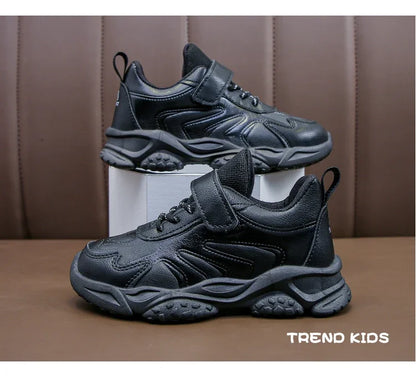 Children White Running Shoes Kids Fashion Sneakers PU Soft Breatheable Comfortable Boys Girls School Sports Shoes Size 26-37