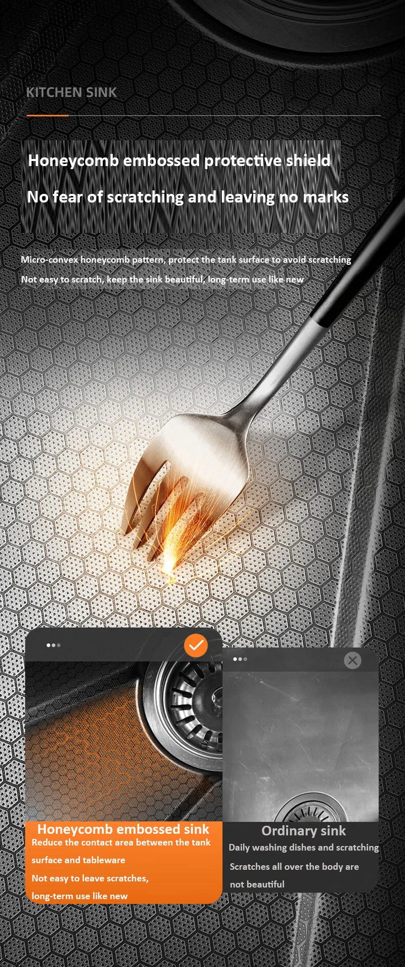 68x46cm Large Capacity Kitchen Sink Faucet Whale Waterfall Design Multifunctional Single Tank Home Appliance Fashionable