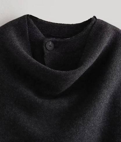 MUJER Plüsch-Wintermäntel für Damen, asymmetrischer Schal, Halbsaison-Jacke für Damen, Parkas, langärmelig, gepolsterter Mantel, Damenjacke