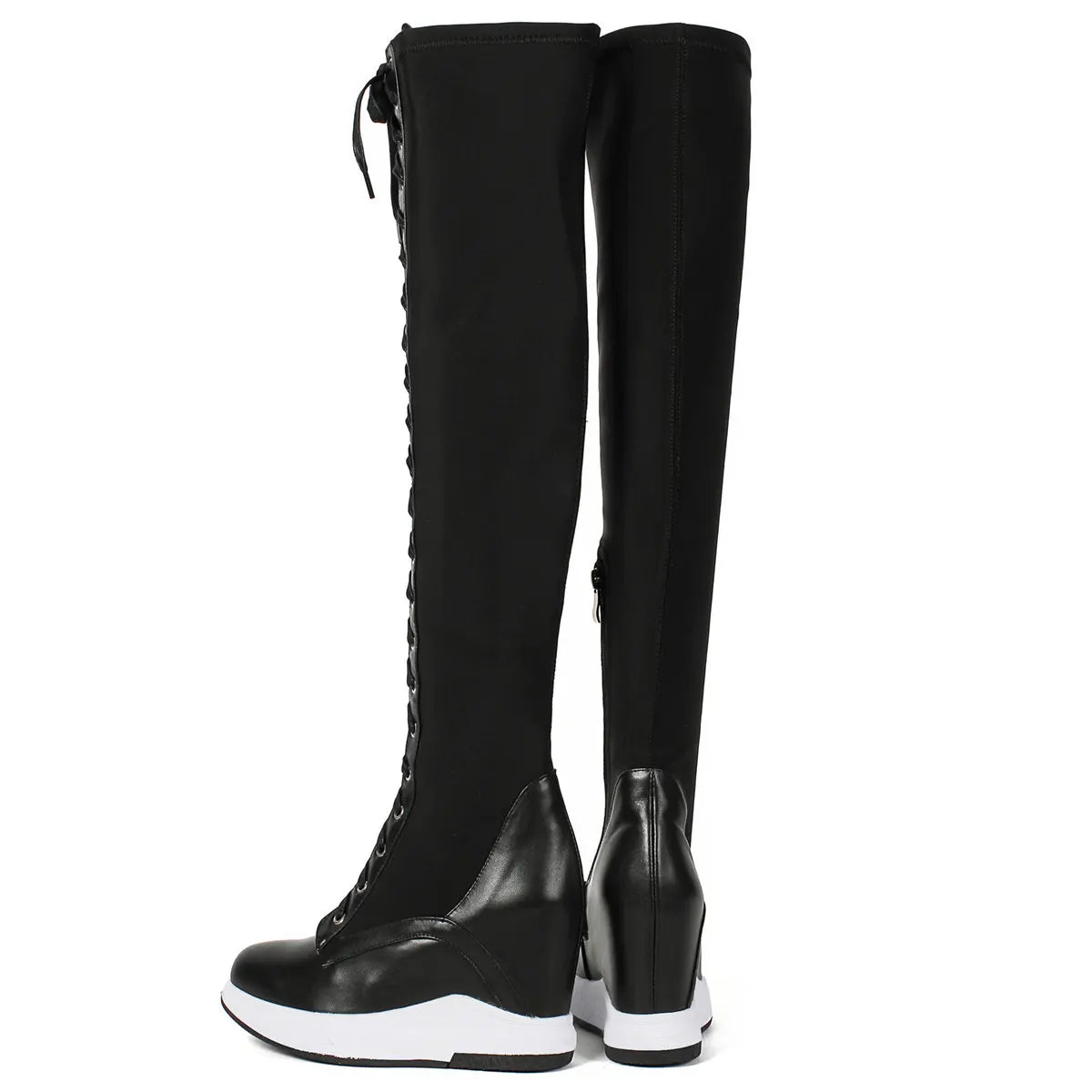 High Heel Pumps Plus Size 45 Shoes Women Big Size 46 Genuine Leather Wedges Over The Knee Boots Stretch Fabric Fashion Sneakers.