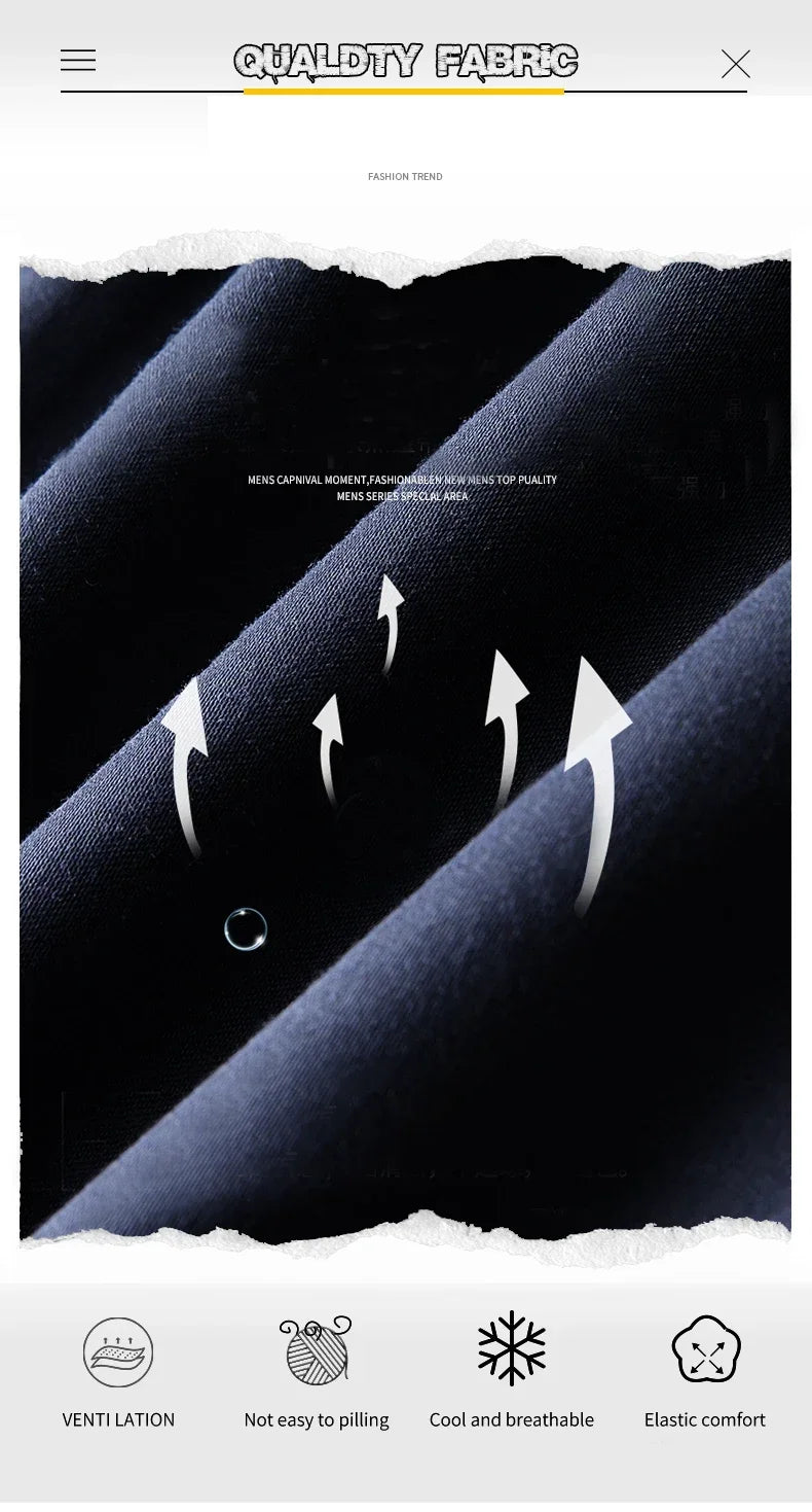 Thin Men Bamboo Summer Pants Casual High Quality Business Classic Fashion Stretch Slim Formal Straight Trousers Black Gray Khaki.