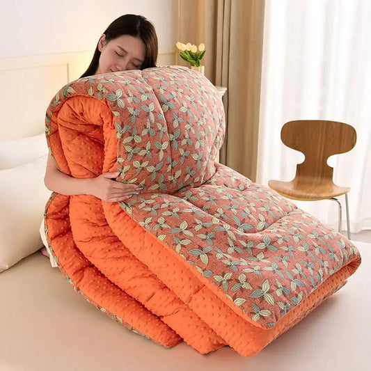 Thickened warm Doudou quilt spring and autumn quilt winter velvet thickened washed Doudou yarn double quilt core.