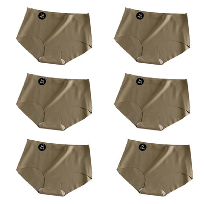 6pcs Seamless Mulberry Silk Panties Women's Ultra-thin Underwear Sexy High-elastic Soft Breathable Female Daily Panties.