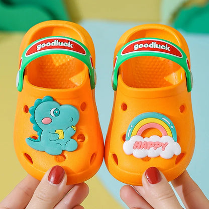 Summer Kids Sandals Hole Children's Shoes Slippers Soft Anti-Skid Cartoon Hole Baby Shoes Sandy Beach for Boys Girls.