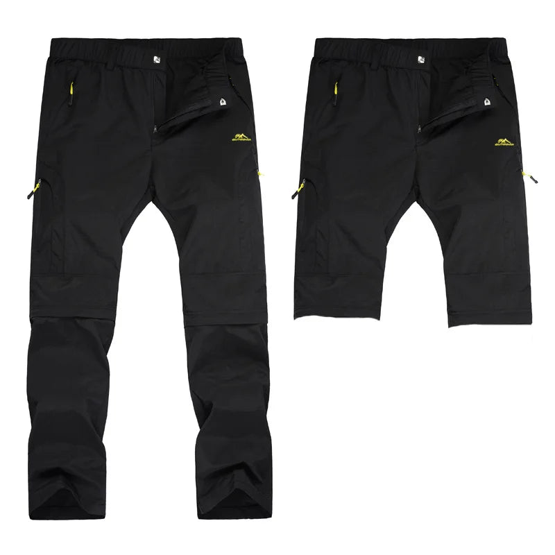 2025 New Trendy Two Wear Outdoor Windproof and Waterproof Tactical Pants for Men and Women Climbing Work Pants.