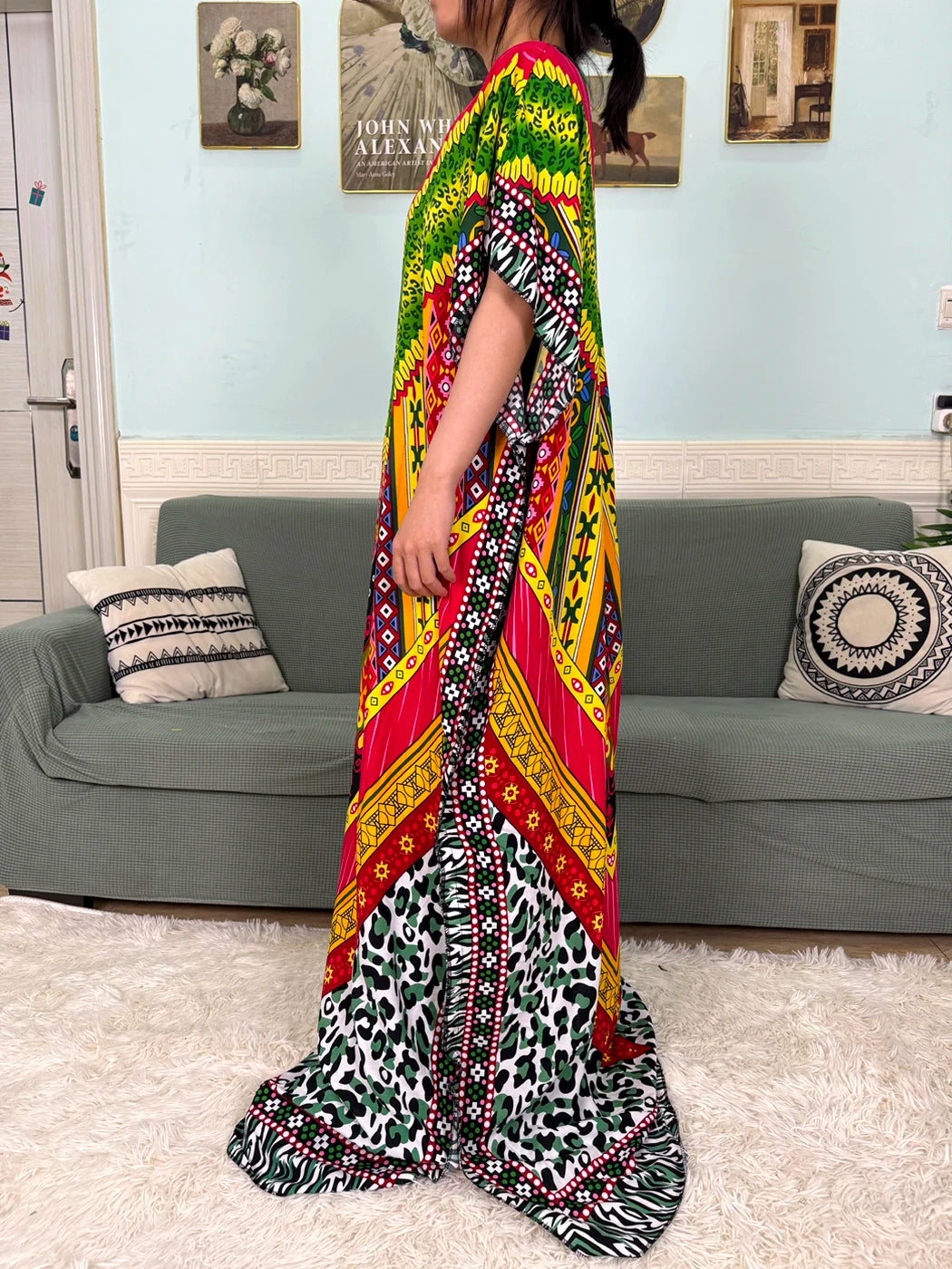 Muslim 2025 New Fashion Sets Abayas For Women Cotton Printed Loose Fit Femme Robe Afircan Islam Dress With 160x80cm Shawl Scarf.