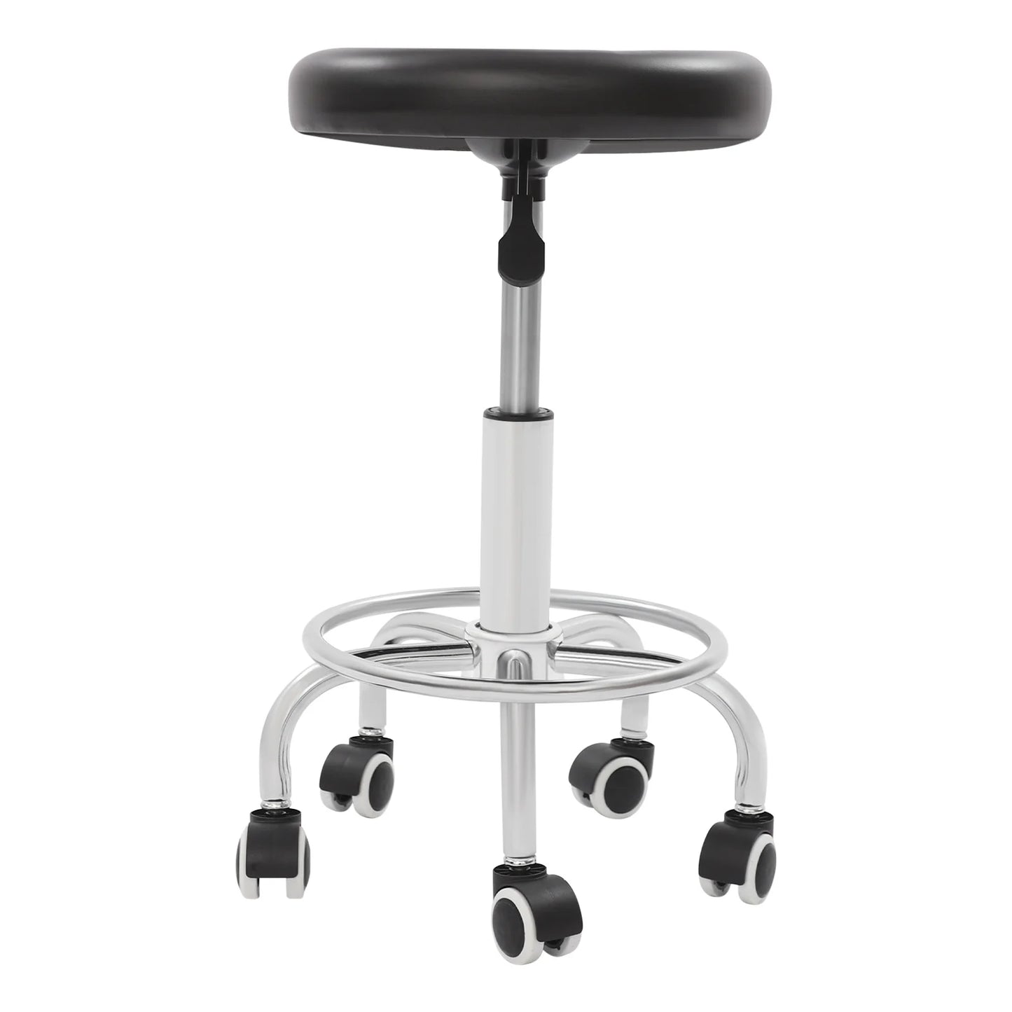 Verstellbarer Drehhocker mit 5 Rädern, 150 kg Fassungsvermögen, mobiler Rollstuhl, Büro, Salon, Labor, Garage, moderner ergonomischer Sitz