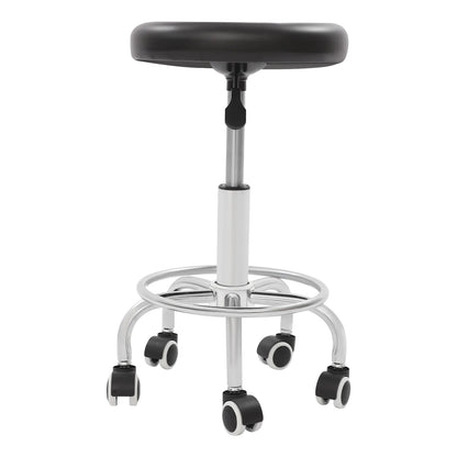 Verstellbarer Drehhocker mit 5 Rädern, 150 kg Fassungsvermögen, mobiler Rollstuhl, Büro, Salon, Labor, Garage, moderner ergonomischer Sitz