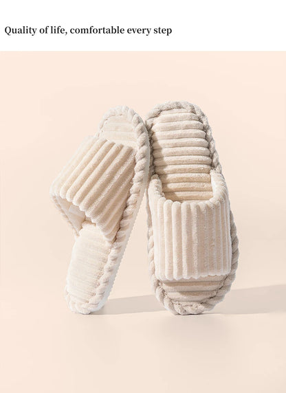 Herren-Hausschuhe mit offener Zehenpartie, Herbst und Winter, rutschfest, atmungsaktiv, Schlafzimmer, geräuschlos, Paar-Hausschuhe für Frühling und Herbst.