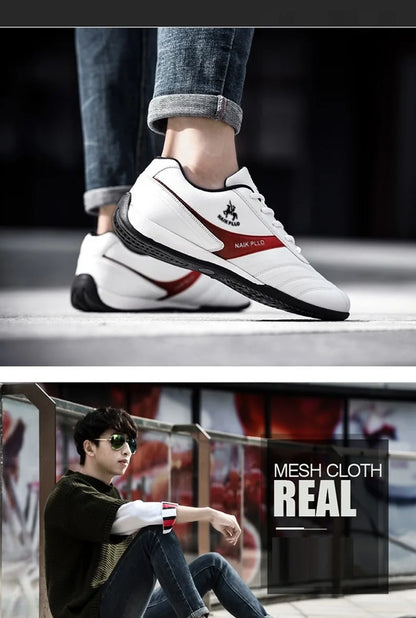 Men Shoes Flat Sports Shoes Lightweight Flat Shoes Simple Fashion Travel Shoes Walking Leather Running Shoes Sneakers.