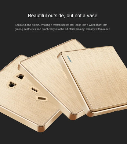 Gold 13A UK Stecker USB Steckdose, Haushalt elektrische licht schalter, universal 5 loch Dual Buchse mit USB Ladegerät, AC110-250V.