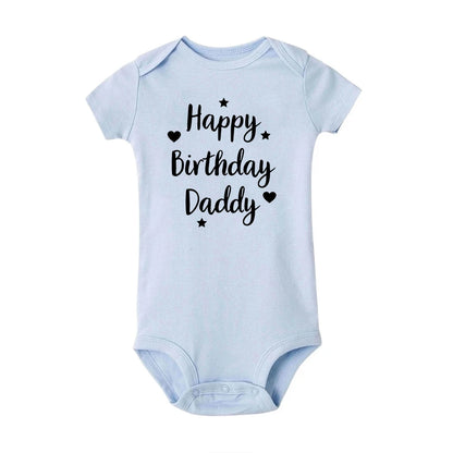 Alles Gute zum Geburtstag Papa Baby Body Vater Party Jungen Mädchen Outfit Strampler Säugling Sommer Kleinkind Kurzarm Kleidung Ropa Geschenke.