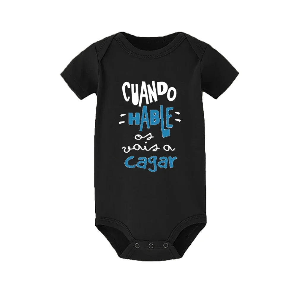 When I Talk You Mess Up The Gift Print Baby Strampler Säuglingsbodysuit Baby Niedliche Kleidung Neugeborene Kurzarm Bodys Kleinkind Geschenk