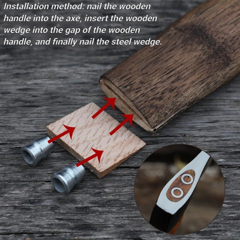 28 cm/33 cm Axtgriff aus Walnussholz, bequemer Griff, tragbarer Axtgriff mit Keil, professionelles Handwerkzeug, Axtzubehör