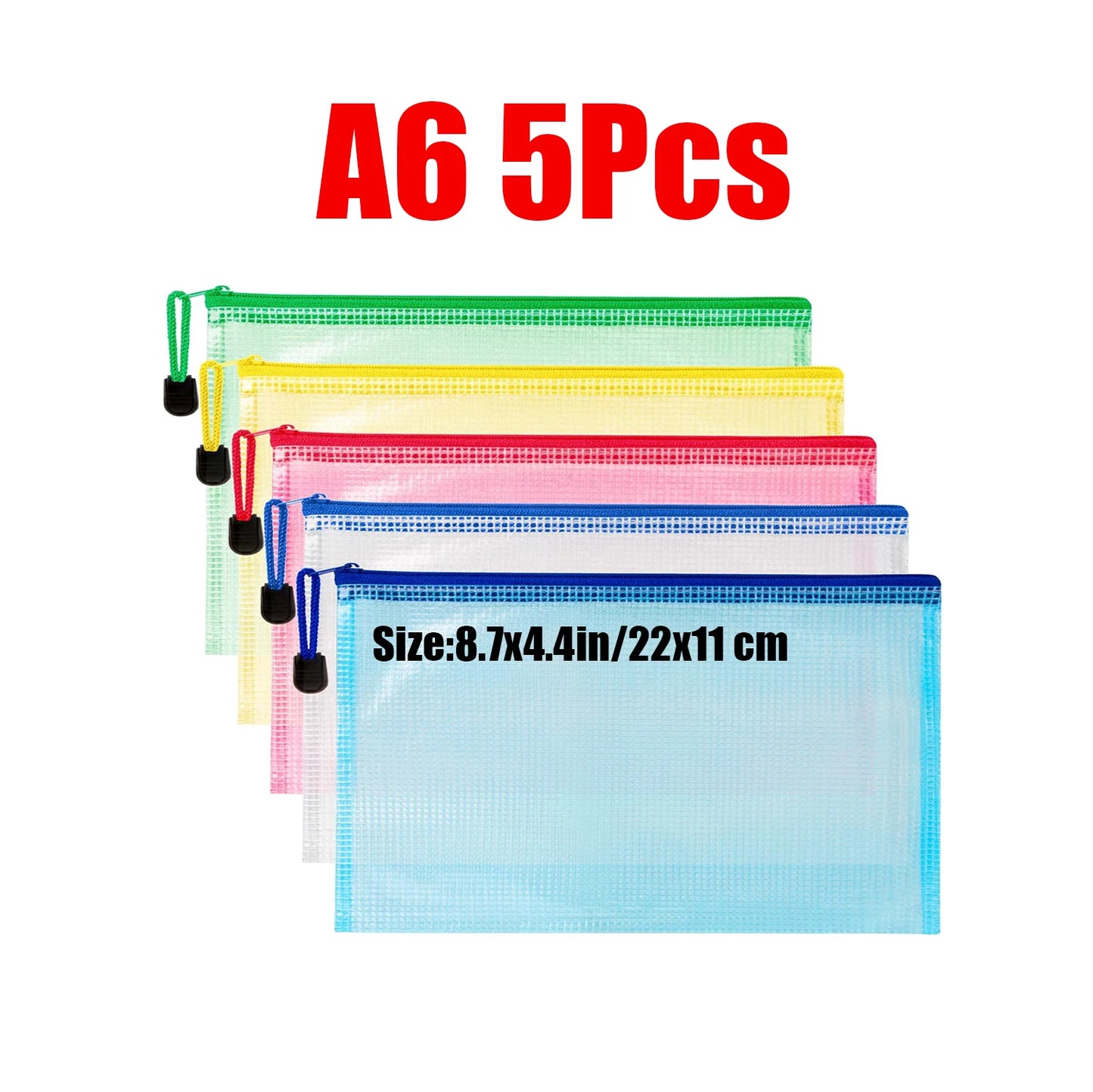 Zipper Documents Bag A4/A5 Plastic Folders A3 Transparent Waterproo File Organize Storage Bag School Office Stationery Supplies.