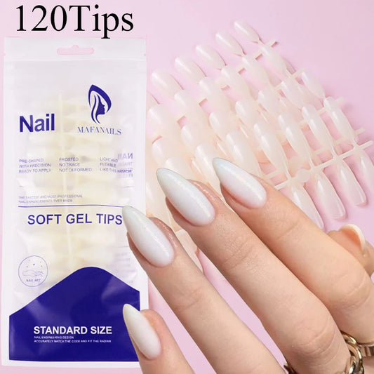 Milky Nail Tips 120 Pcs Press on Nails Red White Fake Nails Glossy Artificial Finger Manicure Reusable False Nails for Women #td.